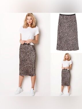 Victoria's Secret SATIN Leopard Print Skirt Size S